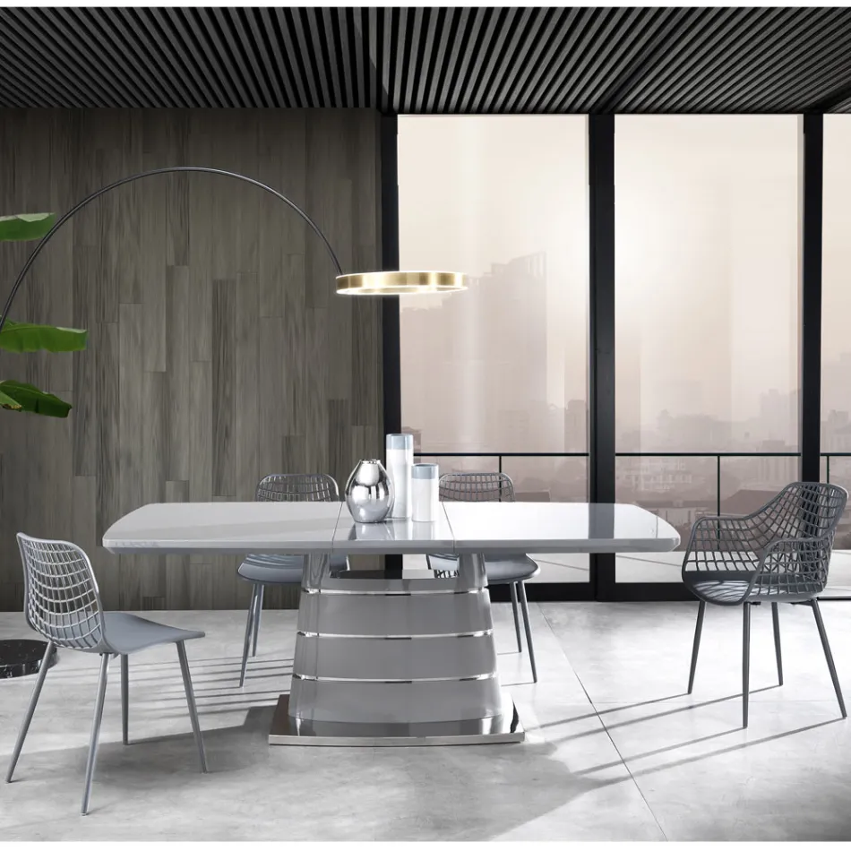 Küchenstuhl aus mattem Polypropylen mit Stahlbeinen 4 Stück - Beyonce Viadurini