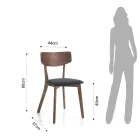 Küchenstuhl aus Stoff mit Struktur aus Massivholz 2 Teile - Tonino Viadurini