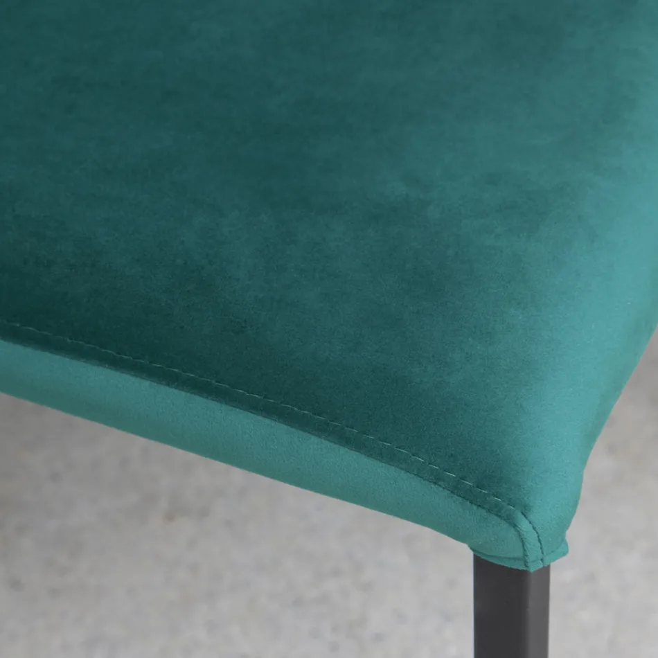 Küchenstuhl mit Metallbeinen und Samtsitz, 4 Stück - Darvina Viadurini