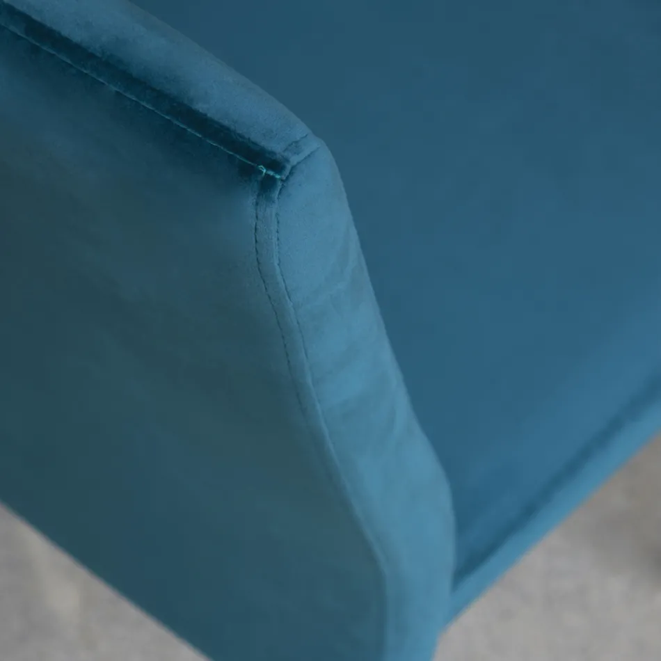 Küchenstuhl mit Metallbeinen und Samtsitz, 4 Stück - Darvina Viadurini