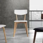 Küchenstuhl aus massivem Weiß und gebeiztem Eichenholz 2-teilig - Tonino Viadurini