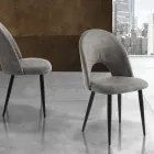 Küchenstuhl aus Kunstleder in gealterter Optik 4 Stück - Renetta Viadurini