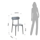 Küchenstuhl aus weißem oder mattgrauem Polypropylen 4 Stück - Milan Viadurini