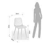 Küchenstuhl aus mattweißem Polypropylen und Stahl 4 Teile - Beyonce Viadurini