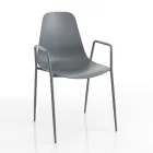 Küchenstuhl aus Polypropylen mit Stahlbeinen 4 Stück - Pinga Viadurini