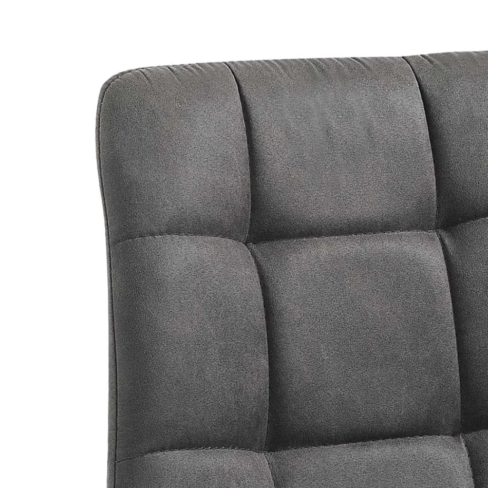 Stoffküchenstuhl mit schwarzen Metallbeinen 4 Stück - Hellblau Viadurini