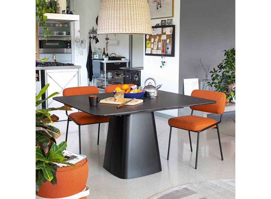 Küchenstuhl aus Stoff und Metall Made in Italy, 2 Stück - Connubia Sixty Viadurini