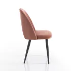 Küchenstuhl aus Samteffekt Stoff und Metall 4 Teile - Renetta Viadurini