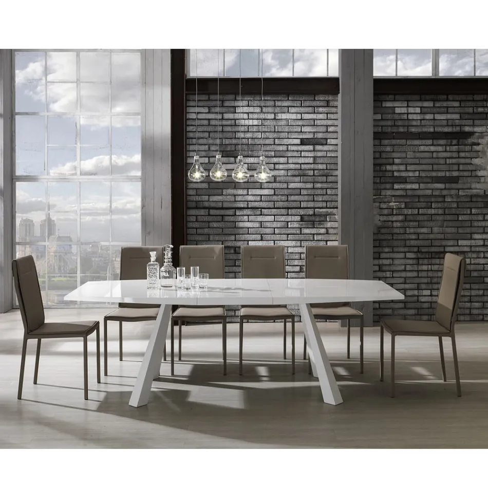 Küchenstuhl komplett mit 2-teiligem Kunstleder bezogen - Atenea Viadurini