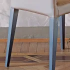 Küchenstuhl mit Lederbezug und Eschenstruktur, hergestellt in Italien – Sunny Viadurini