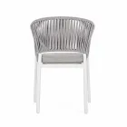 Gartenstuhl mit Armlehnen aus weißem und grauem Aluminium Homemotion - Rubio Viadurini