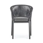 Stapelbarer Outdoor-Stuhl mit Stoffsitz, Homemotion 4-teilig - Aleandro Viadurini