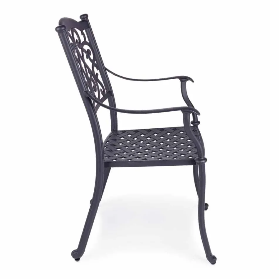 Stapelbarer Außenstuhl aus weißem oder anthrazitfarbenem Aluminium, 4 Stück - Ode Viadurini