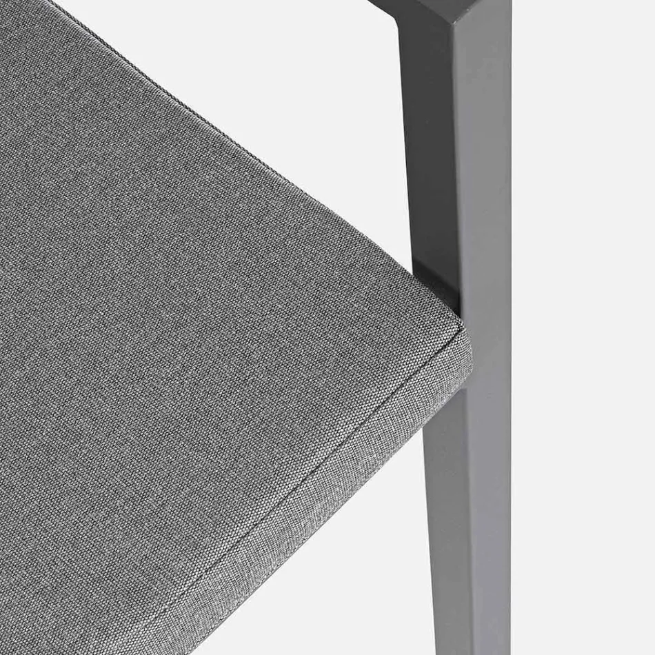 Homemotion Stapelbarer Outdoor-Stuhl aus Aluminium, 4 Stück - Carina Viadurini