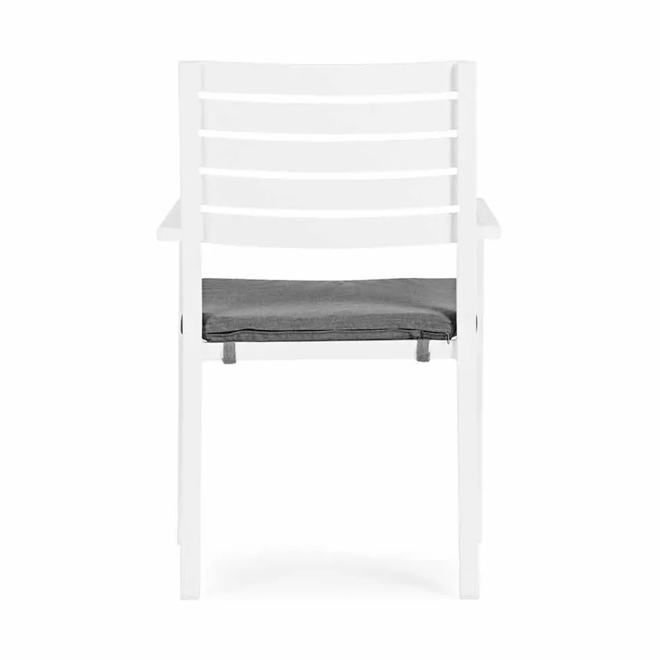 Homemotion Stapelbarer Outdoor-Stuhl aus Aluminium, 4 Stück - Carina Viadurini
