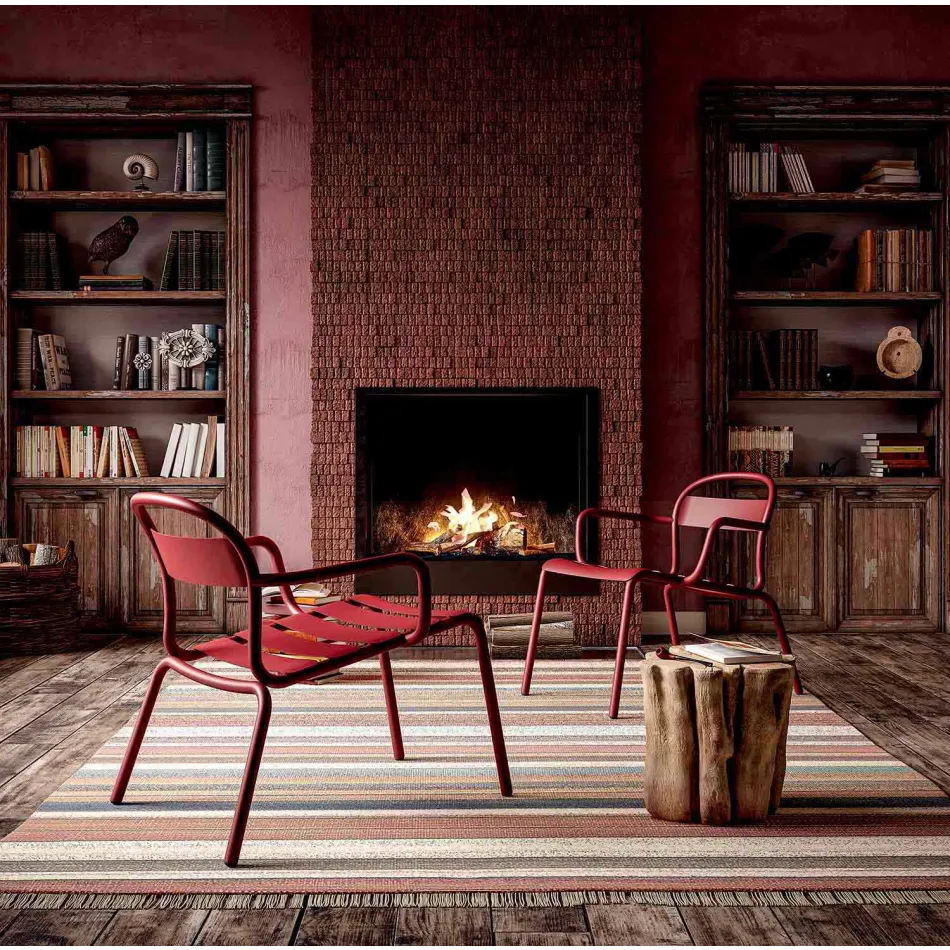 Stapelbarer Aluminiumstuhl im Freien Hergestellt in Italien, 2 Stück - Shyla Viadurini