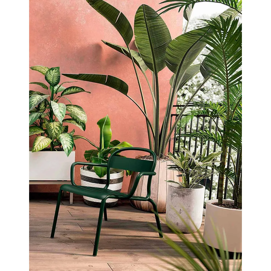 Stapelbarer Aluminiumstuhl im Freien Hergestellt in Italien, 2 Stück - Shyla Viadurini