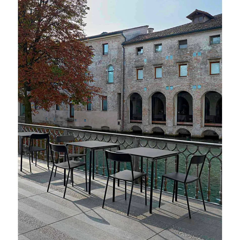 Stapelbarer Metallstuhl im Freien Hergestellt in Italien, 4 Stück - Xylia Viadurini