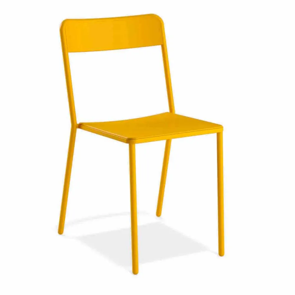 Stapelbarer Metallstuhl im Freien Hergestellt in Italien, 4 Stück - Xylia Viadurini