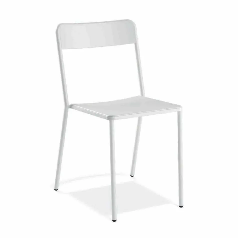 Stapelbarer Metallstuhl im Freien Hergestellt in Italien, 4 Stück - Xylia Viadurini
