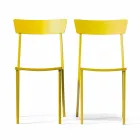 Stapelbarer Gartenstuhl aus lackiertem Metall Made in Italy, 4 Stück - Tüll Viadurini