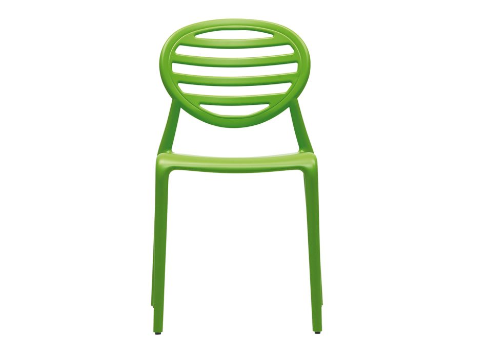 Stapelbarer Outdoor-Stuhl aus Technopolymer Made in Italy 6 Stück - Rosaria Viadurini