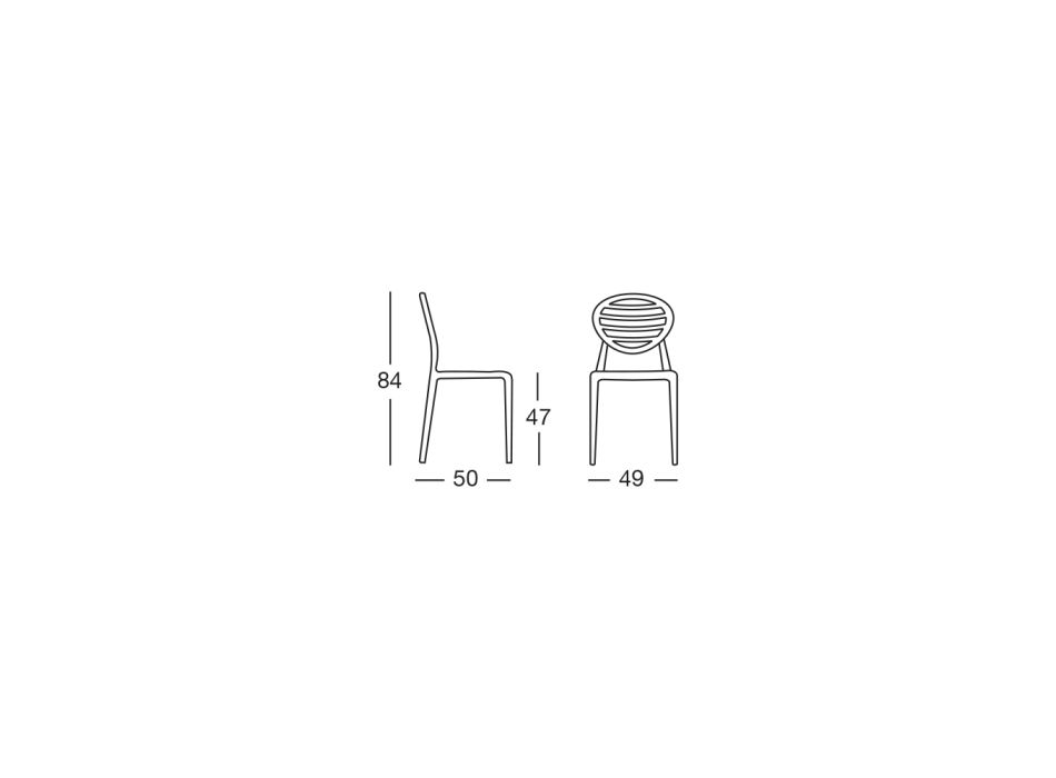 Stapelbarer Outdoor-Stuhl aus Technopolymer Made in Italy 6 Stück - Rosaria Viadurini