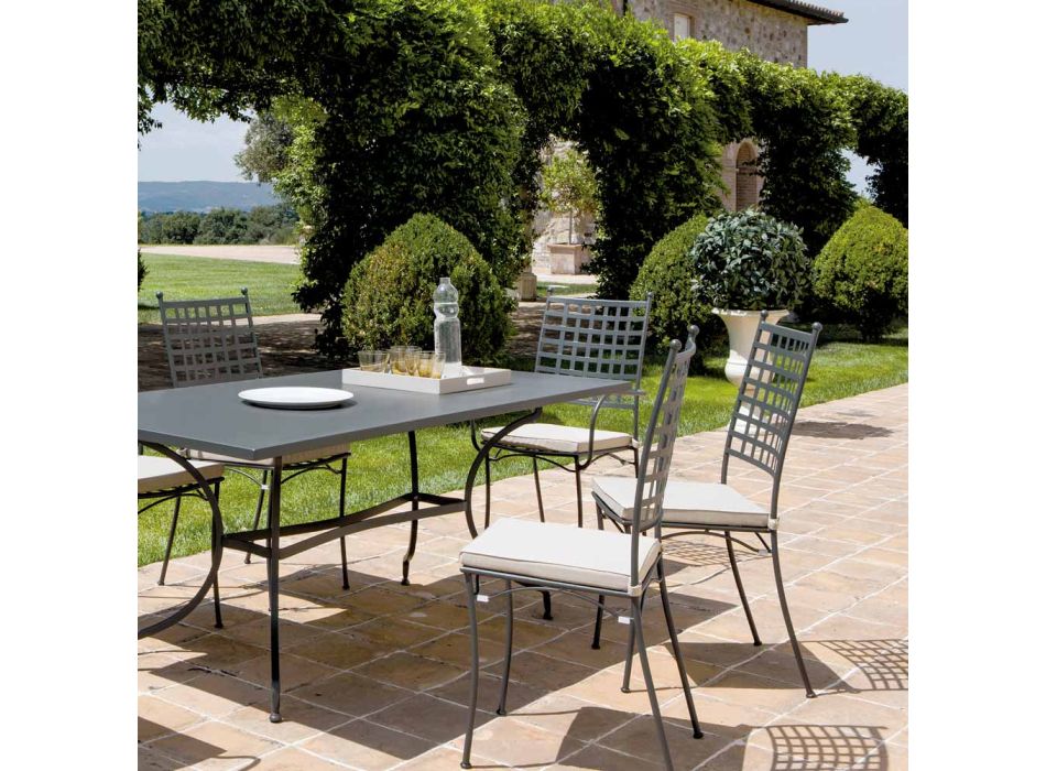 Outdoor-Stuhl aus verzinktem Stahl stapelbar 4 Stück Made in Italy - Sibo Viadurini