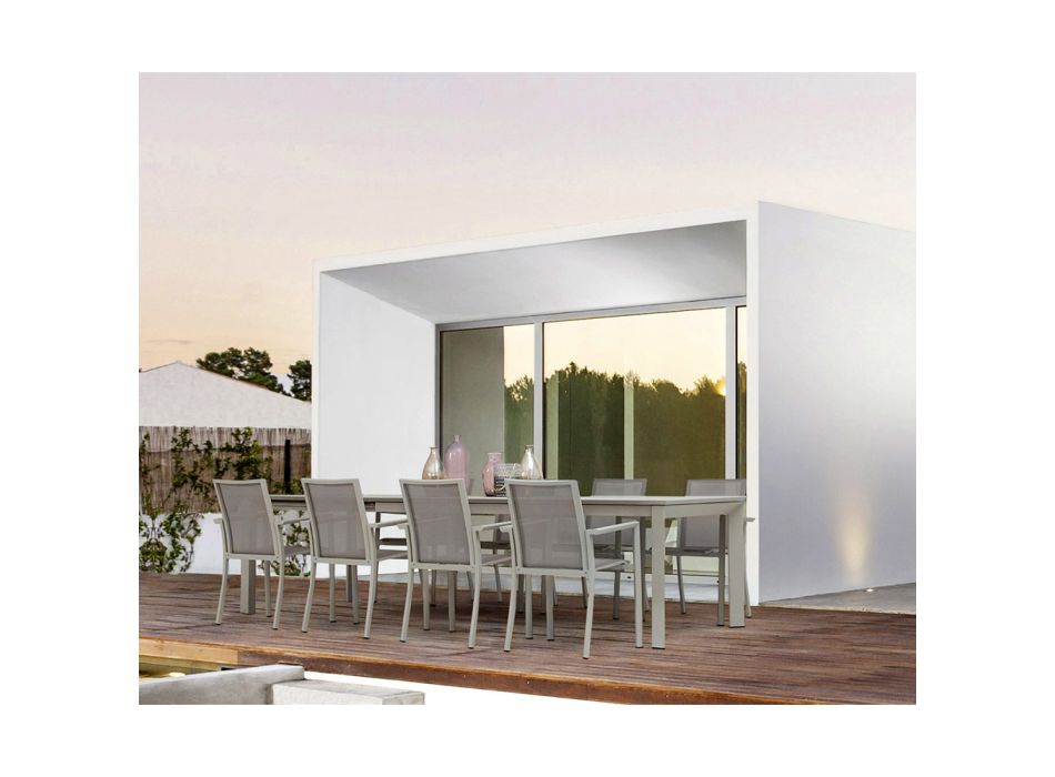 Außenstuhl aus Aluminium mit Armlehnen von Homemotion - Casper Design Viadurini