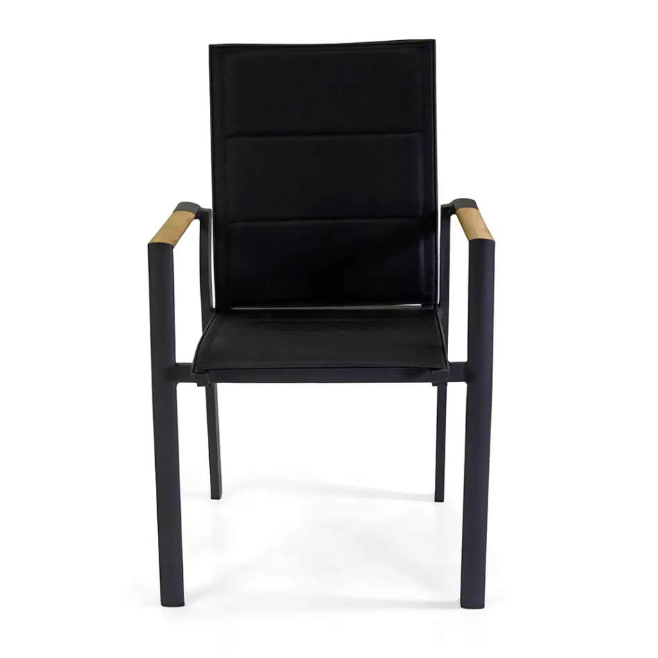 Outdoor-Stuhl aus Aluminium mit doppelschichtigem Textilene - Excursion Viadurini