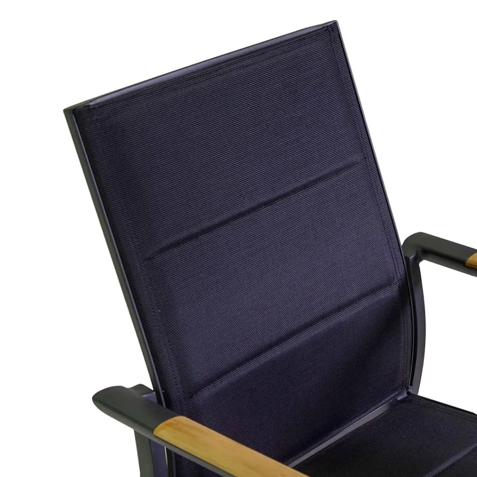 Outdoor-Stuhl aus Aluminium mit doppelschichtigem Textilene - Excursion Viadurini