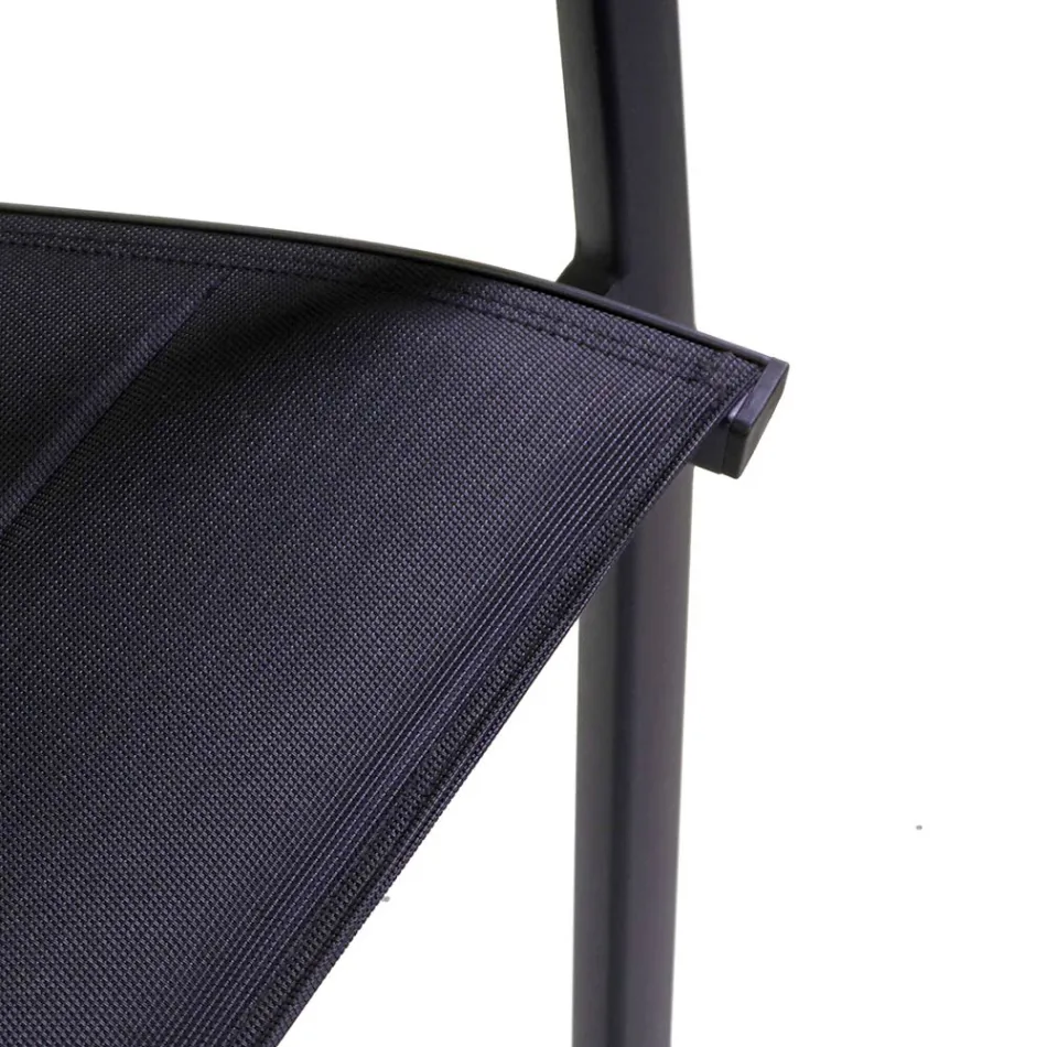 Outdoor-Stuhl aus Aluminium mit doppelschichtigem Textilene - Excursion Viadurini