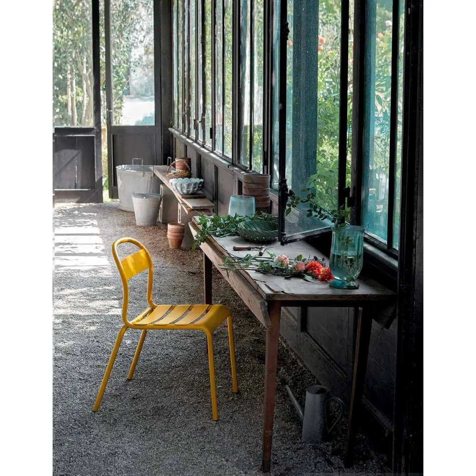 Stapelbarer Aluminiumstuhl im Freien Hergestellt in Italien, 4 Stück - Ulyssa Viadurini