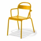 Stapelbarer Aluminiumstuhl im Freien Hergestellt in Italien, 4 Stück - Ulyssa Viadurini