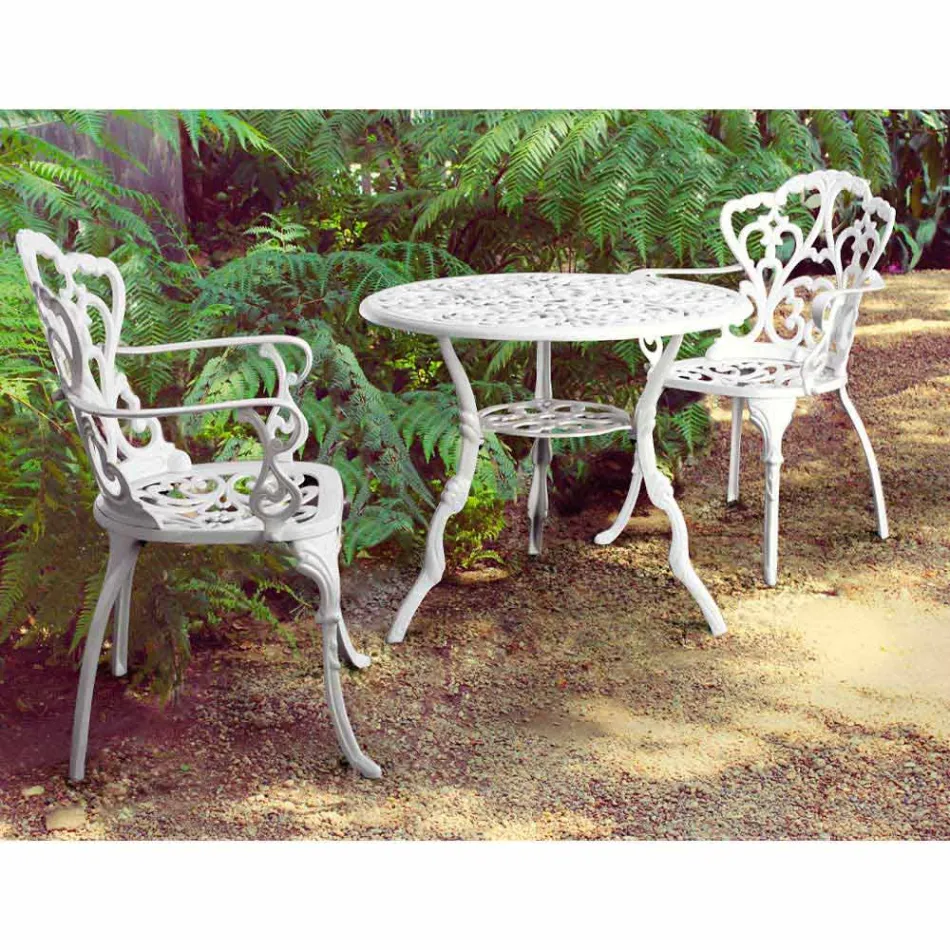 Außenstuhl aus matt lackiertem Aluminium, 2 Stück - Casiro Viadurini