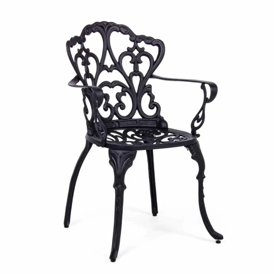 Außenstuhl aus matt lackiertem Aluminium, 2 Stück - Casiro Viadurini