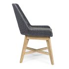 Outdoor Stuhl aus Seil und Stoff mit Homemotion Teak Base, 2 Stück - Lesya Viadurini