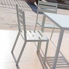 Outdoor-Stuhl aus perlweiß lackiertem Eisen Made in Italy 4 Stück - Bernie Viadurini
