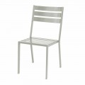 Outdoor-Stuhl aus perlweiß lackiertem Eisen Made in Italy 4 Stück - Bernie