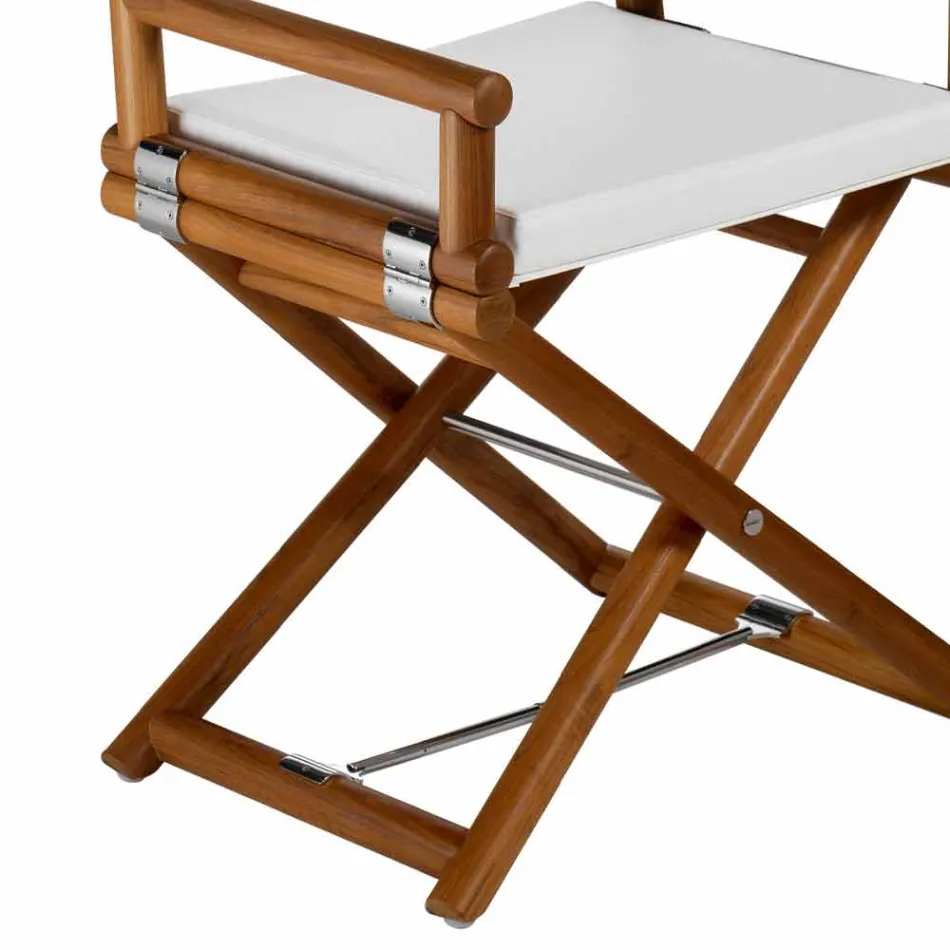 Outdoor-Stuhl aus Naturholz oder schwarzem und wiederverschließbarem Designstoff - Suzana Viadurini