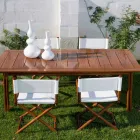 Outdoor-Stuhl aus Naturholz oder schwarzem und wiederverschließbarem Designstoff - Suzana Viadurini