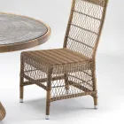 Outdoor-Stuhl aus Polyrattan mit optionalem Kissen - Gigi Viadurini