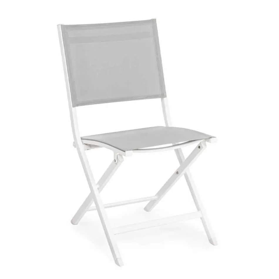 Klappbarer Außenstuhl aus Textilene und Aluminium, 4 Stück - Holly Viadurini