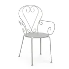 Gartenstuhl mit Armlehnen im Shabby-Chic-Design aus Stahl – Verzauberung Viadurini