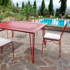 Gartenstuhl aus rotem Eisen mit Kissen Made in Italy, 2 Stück - Achat Viadurini