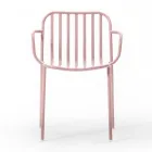 Gartenstuhl aus Metall mit Armlehnen Made in Italy 2 Stück - Einfach Viadurini