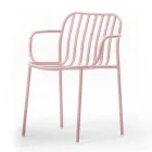 Gartenstuhl aus Metall mit Armlehnen Made in Italy 2 Stück - Einfach Viadurini