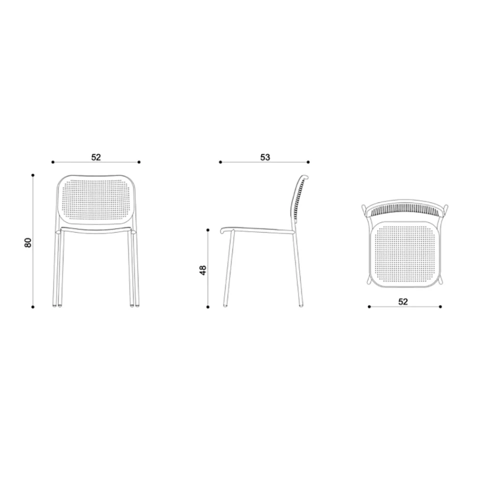 Gartenstuhl aus lackiertem Metall Made in Italy 2 Stück - Synergy Viadurini