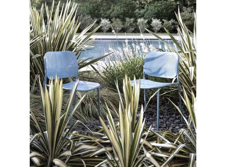 Gartenstuhl aus lackiertem Metall Made in Italy 2 Stück - Synergy Viadurini