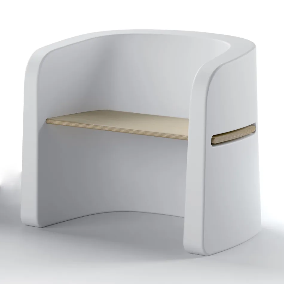 Gartenstuhl aus Polyethylen und Birkenholz Made in Italy - Talula Viadurini